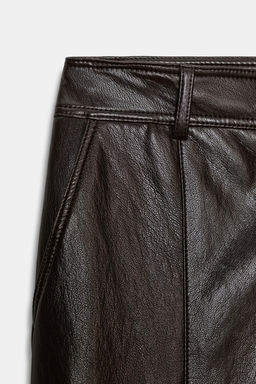 FAUX LEATHER STRAIGHT TROUSERS - Zara фото 8