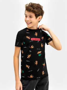 Футболка для мальчиков черная с принтом ленивцы - Mark formelle фото 4