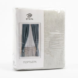 Штора портьерная «Этель. Классика», светло-серая, на шторной ленте 250×265 см