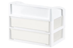 Органайзер для косметики 2 ящика 25,8*17,8*20 см белый/перламутр (модель 330206) - Elan gallery фото 6