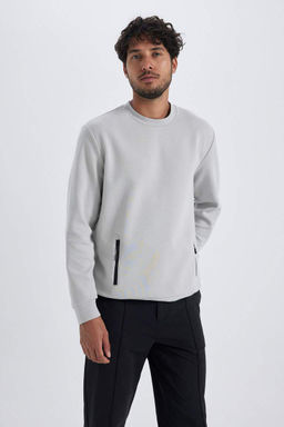 Толстовка Modern Fit с круглым вырезом - Defacto фото 6