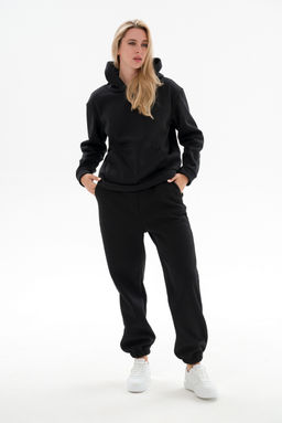 Костюм женский из футера 3х нит.начес Вектор черный - Амадэль фото 11