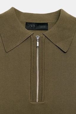 POLO PUNTO CREMALLERA MANGA CORTA / Khaki - Zara фото 10