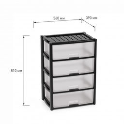 Комод "Колорит" 4-х секцион. широкий (чёрный) М8763