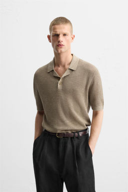 TEXTURED KNIT POLO SHIRT - Zara фото 2