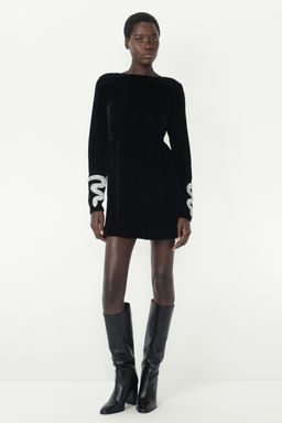 SHORT VELVET DRESS - THE ITEM ZARA WOMAN  фото 3