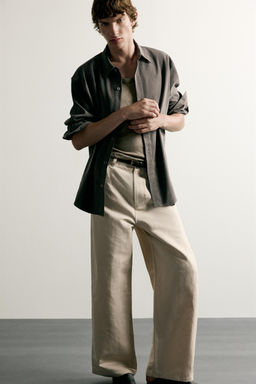PANTAL?N RELAXED FIT ALGOD?N - LINO / Beige - Zara фото 4