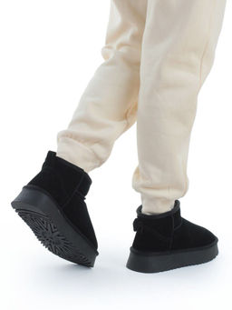 04-PF8520-1 BLACK Угги женские (натуральная замша, 100% шерсть)