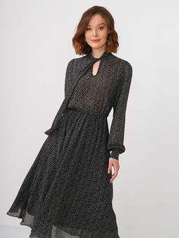 Платье шифон резинка+галстук