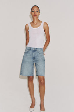 BERMUDA DENIM RELAXED TIRO MEDIO ZW COLLECTION / Azul claro - Zara фото 2