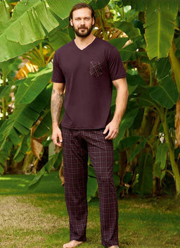 KM1848 Пижама: брюки и футболка БОРДОВЫЙ KM1848 Пижама: брюки и футболка БОРДОВЫЙ