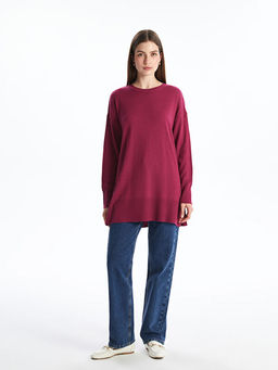 Bisiklet Yaka Kad?n Triko Tunik