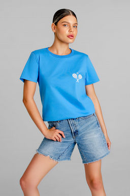 Арт. 3173 Футболка женская 44-52 (5 шт) Цвет:небесный - Калинка фото 14