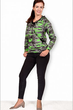 Толстовка с капюшоном, футер с лайкрой, салат (223-3) - Плиона фото 3