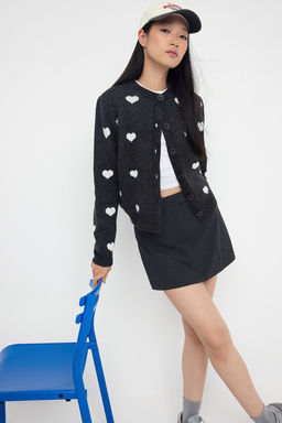 Antrasit Genis Kal?p Kalp Desenli Yumusak Dokulu Triko H?rka TWOAW26HI00033 - Trendyolmilla фото 2