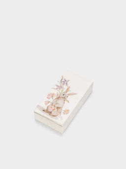 Салфетки бумажные, 33х33 см, 20 шт, прямоугольные, белые, Кролик в цветах, Flower Rabbit - Anna lafarg фото 3