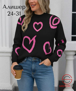 Свитер женский с сердечками - Bruno фото 3