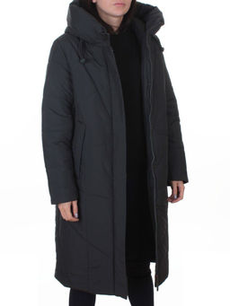 A616 DK. GRAY Пальто зимнее женское (верблюжья шерсть, 120 гр. холлофайбер)