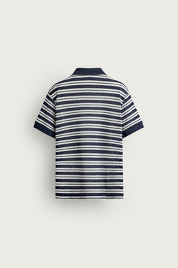 POLO REGULAR FIT ESTRUCTURA DESAGUJADA / Marinos / Crudos