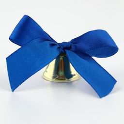 Цена за 10 шт. Колокольчик на булавке с бантом, синий, d = 2,6 см