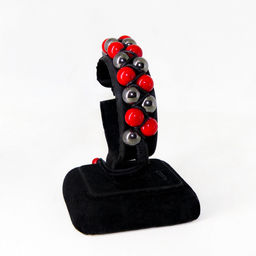 Браслет шамбала из гематита и коралла 18-23 см - Сувенир-камни фото 2