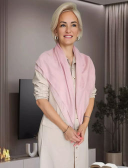 K13593 Платок 90/90 хлопок, вискоза РОЗОВЫЙ