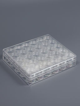 Органайзер для хранения мелочей, 30 баночек, d=2.6×2.8 см, 16.5×13.5×3.5 см, прозрачный