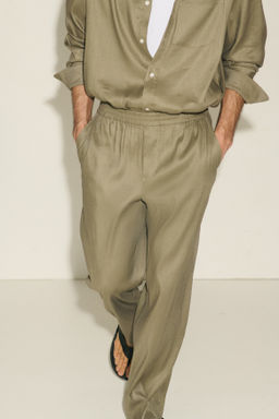 Pantal?n en mezcla de lino Easy Care Loose Fit - H&m фото 4