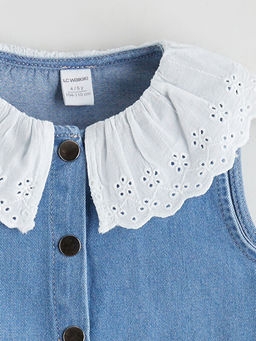 Bebe Yaka K?z ?ocuk Jean Elbise