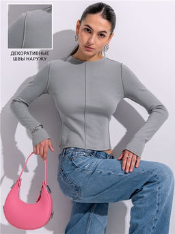 Лонгслив Апрель хлопок с лайкрой серый