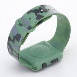 Часы наручные электронные с камуфляжным, силиконовым ремешком, зелёный камуфляж