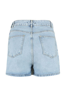 Ac?k Mavi Y?rtmacl? Denim Sort Etek TWOSS23SR00091