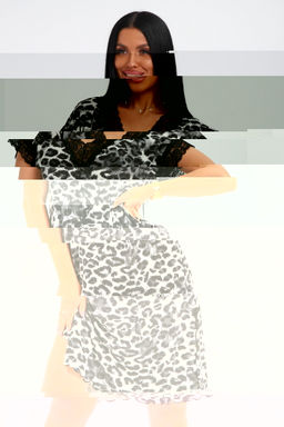 Туника женская из вискозы из вискозы Олеся серый леопард