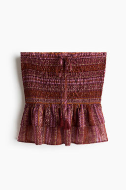 Top bandeau con cuerpo nido de abeja