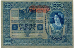 1000 крон 1902 года Австрия  Надпечатка
