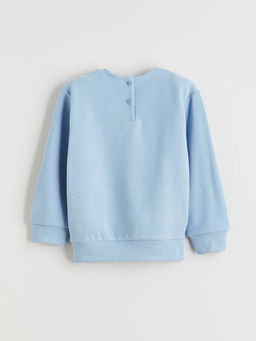 Bisiklet Yaka ?i?ekli K?z ?ocuk Sweatshirt