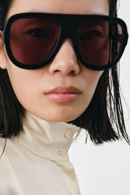 CAMISA FLUIDA SATINADA ZW COLLECTION / Crudo - Zara фото 4