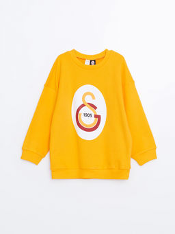 Bisiklet Yaka Uzun Kollu Galatasaray Bask?l? Erkek ?ocuk Sweatshirt
