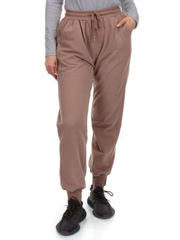 HC-207-1 DK. BEIGE Брюки спортивные женские (95% хлопок, 5% спандекс) - Фабричный китай фото 7