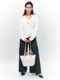 LACCOMA сумка Y2077-2-молочный натуральная кожа полиэстер фото 2