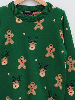 Bisiklet Yaka Y?lba?? Temal? Uzun Kollu Erkek ?ocuk ?nce Triko Kazak - Waikiki фото 3