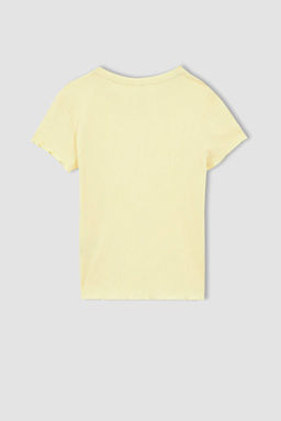 Базовая футболка с коротким рукавом приталенного кроя и круглым вырезом - Defacto фото 8