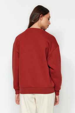TRENDYOLMILLA Lacivert Etiket Detayl? Regular Bisiklet Yaka Orme Sweatshirt TWOAW24SW00289  фото 6