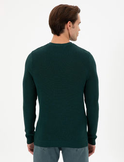 Erkek Slim Fit Bisiklet Yaka Koyu Ye_il Basic Kazak - U.s. polo assn фото 5