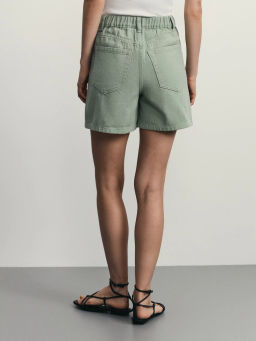 Джинсовые шорты baggy с резинкой в поясе / Zarina  фото 5