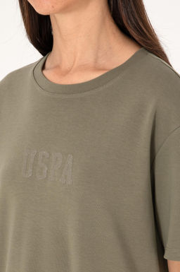 Kad_n Koyu Haki Bisiklet Yaka Mini Boy _rme Elbise Sepette S_rpriz _ndirim - U.s. polo assn фото 6