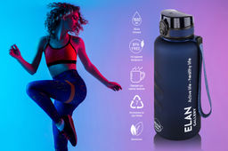 Бутылка для воды 1,5 л 10*10*28,5 см "Style Matte" с углублениями д/пальцев темно-синяя