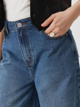 Брюки джинсовые жен. Visberg_wide leg холодный синий - Concept club фото 4