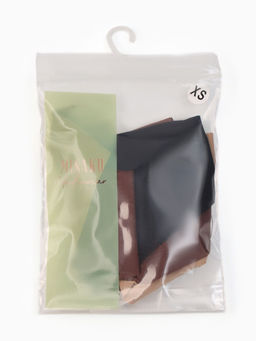 Наб бесшов трусов (3шт) жен бикини MINAKU 90%нейл/10%спанд/ласт 100%хл шок/капуч/черн р.XS