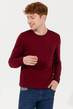 Мужской бордовый красный трикотажный свитер Basic - U.s. polo assn фото 15